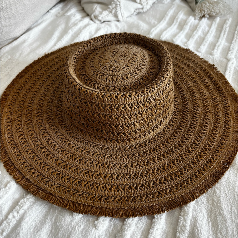 Abercrombie & Fitch Brown Woven Wide-Brim Sun Hat